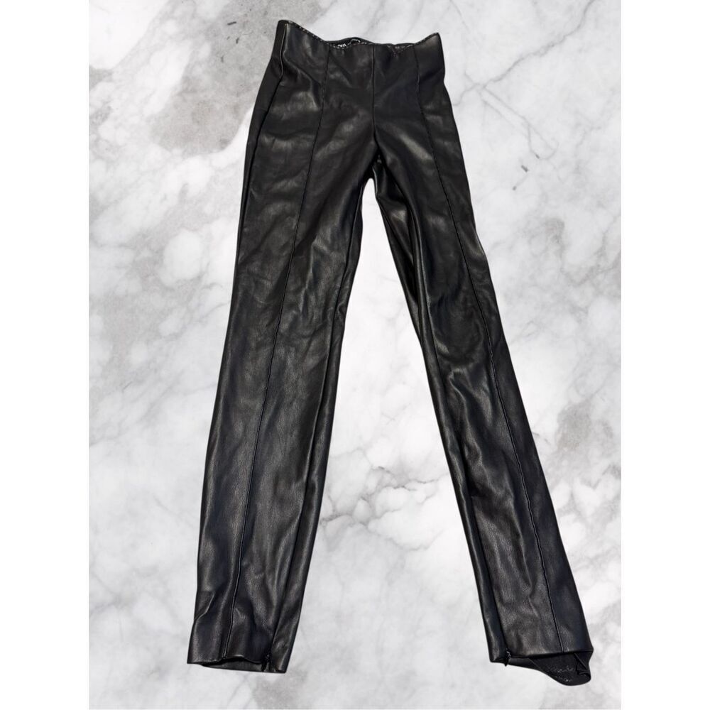 Zara Black Leather Leggings Size Medium